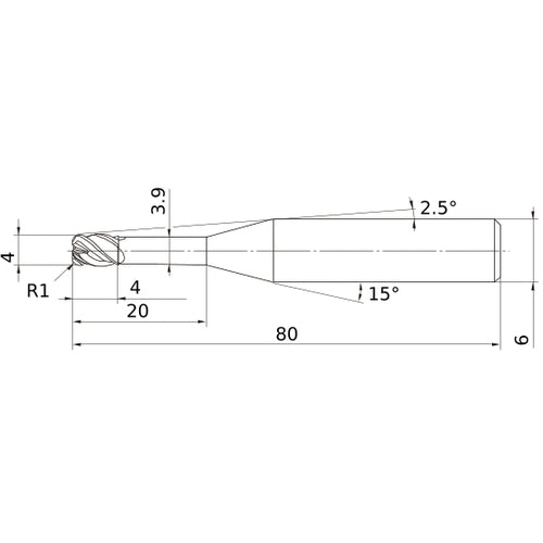 VFHVRBD0400R10N020 CARBIDE ENDMILL