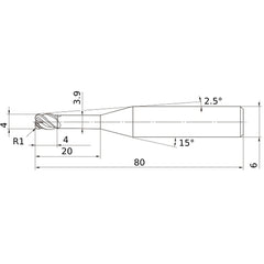 VFHVRBD0400R10N020 CARBIDE ENDMILL