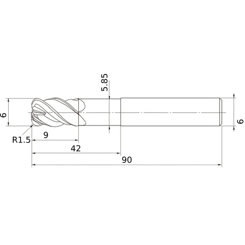 VFHVRBD0600R15N042 CARBIDE ENDMILL