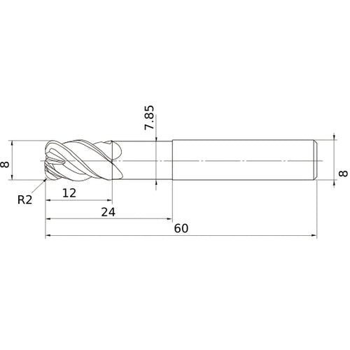 VFHVRBD0800R20N024 CARBIDE ENDMILL