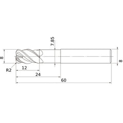 VFHVRBD0800R20N024 CARBIDE ENDMILL