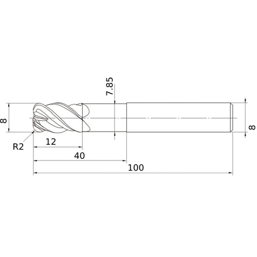 VFHVRBD0800R20N040 CARBIDE ENDMILL