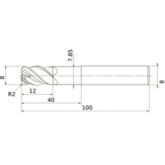 VFHVRBD0800R20N040 CARBIDE ENDMILL