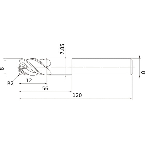 VFHVRBD0800R20N056 CARBIDE ENDMILL