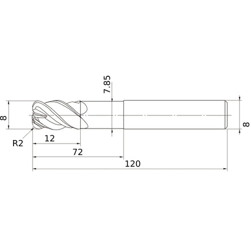 VFHVRBD0800R20N072 CARBIDE ENDMILL