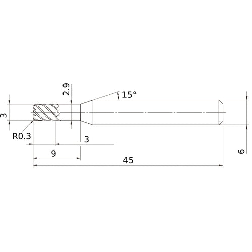 VFSDRBD0300R030 HP END MILL