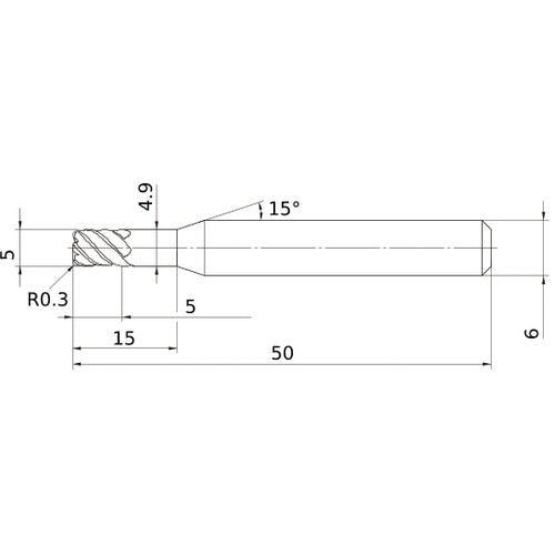 VFSDRBD0500R030 HP END MILL
