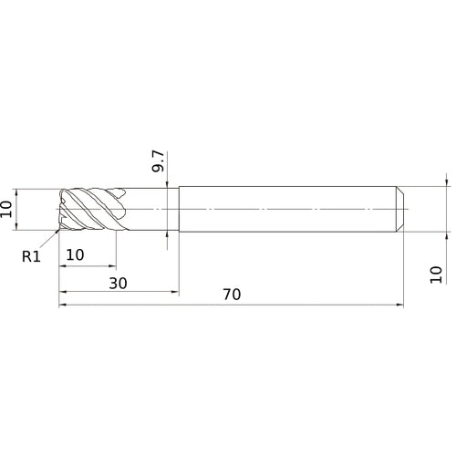 VFSDRBD1000R100 SOLID CARBIDE EM