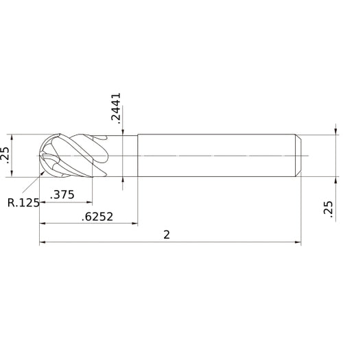 VQ4SVBD1/4 CARBIDE ENDMILL