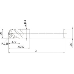 VQ4SVBD1/4 CARBIDE ENDMILL