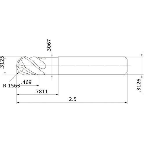 VQ4SVBD5/16 CARBIDE ENDMILL