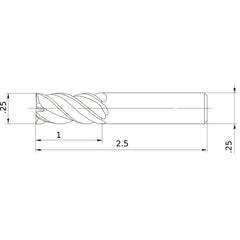 VQJHVD1/4 CARBIDE ENDMILL
