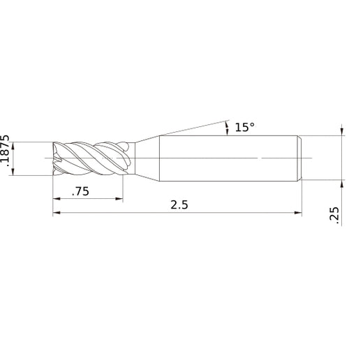 VQJHVD3/16 CARBIDE ENDMILL