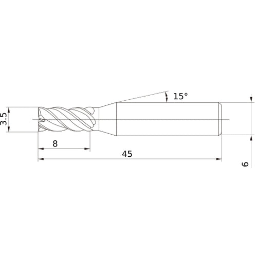 VQMHVD0350 CARBIDE ENDMILL