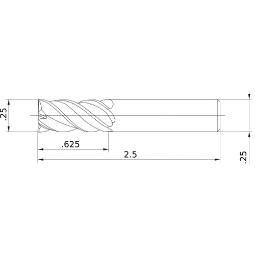 VQMHVD1/4 CARBIDE ENDMILL