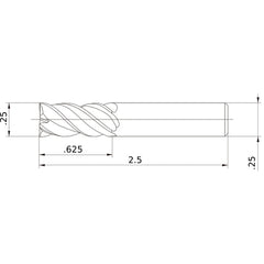 VQMHVD1/4 CARBIDE ENDMILL