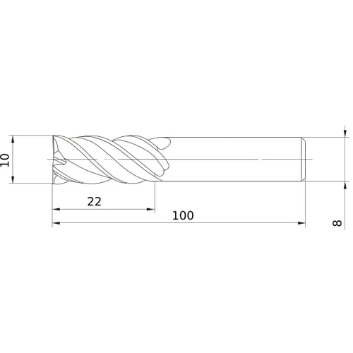VQMHVD1000S08 CARBIDE ENDMILL