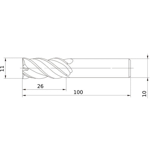 VQMHVD1100S10 CARBIDE ENDMILL