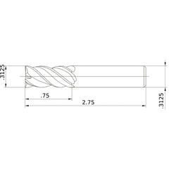 VQMHVD5/16 CARBIDE ENDMILL