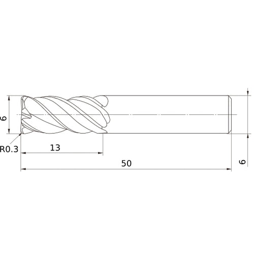 VQMHVRBD0600R030 CARBIDE ENDMILL