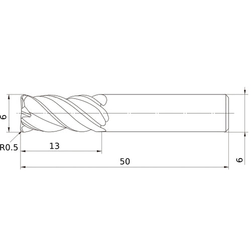 VQMHVRBD0600R050 CARBIDE ENDMILL