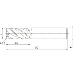 VQMHVRBD0600R050 CARBIDE ENDMILL
