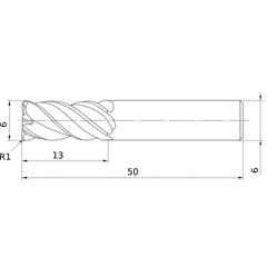 VQMHVRBD0600R100 CARBIDE ENDMILL