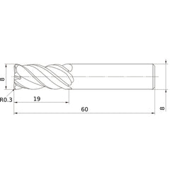 VQMHVRBD0800R030 CARBIDE ENDMILL