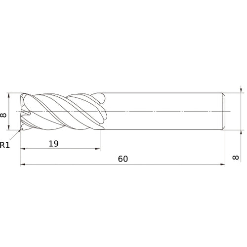 VQMHVRBD0800R100 CARBIDE ENDMILL