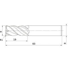VQMHVRBD0800R100 CARBIDE ENDMILL