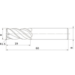 VQMHVRBD0800R150 CARBIDE ENDMILL