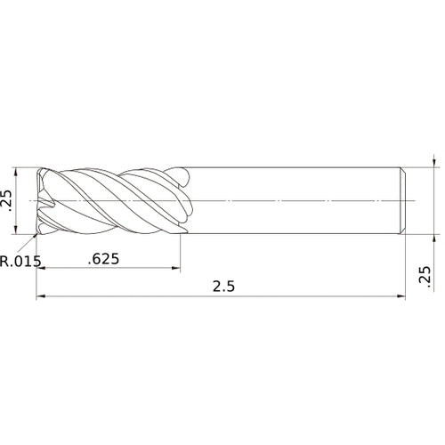 VQMHVRBD1/4R015 CARBIDE ENDMILL