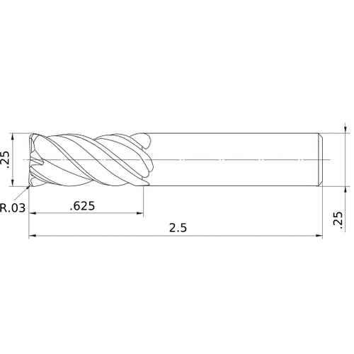 VQMHVRBD1/4R030 CARBIDE ENDMILL
