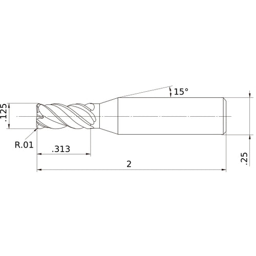 VQMHVRBD1/8R010 CARBIDE ENDMILL