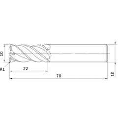 VQMHVRBD1000R100 CARBIDE ENDMILL