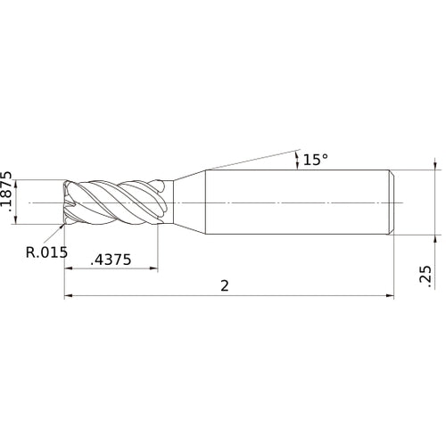 VQMHVRBD3/16R015 CARBIDE ENDMILL