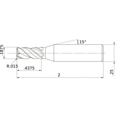 VQMHVRBD3/16R015 CARBIDE ENDMILL