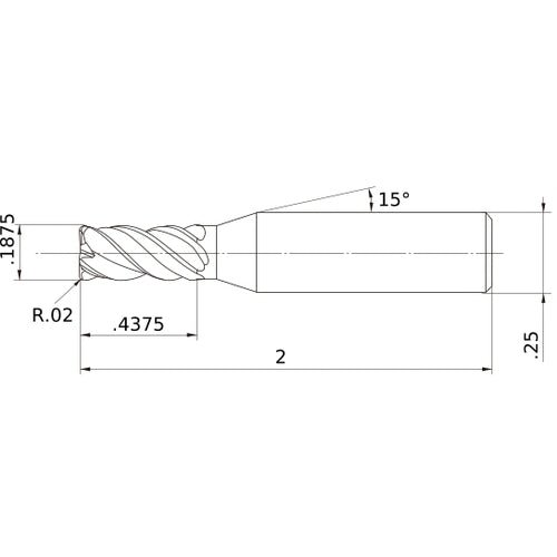 VQMHVRBD3/16R020 CARBIDE ENDMILL