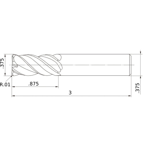 VQMHVRBD3/8R010 CARBIDE ENDMILL