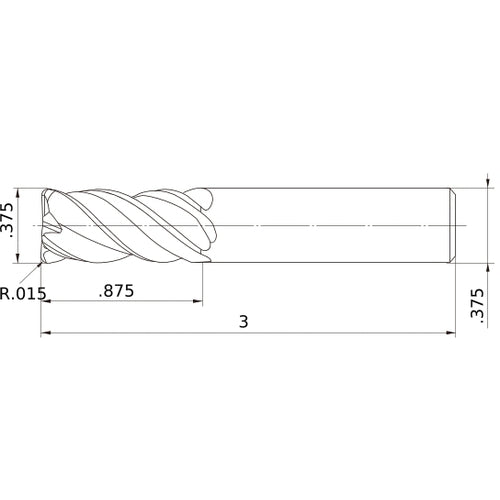 VQMHVRBD3/8R015 CARBIDE ENDMILL