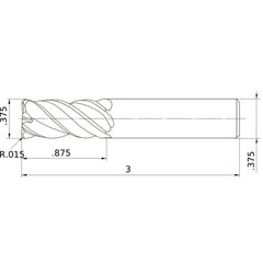 VQMHVRBD3/8R015 CARBIDE ENDMILL