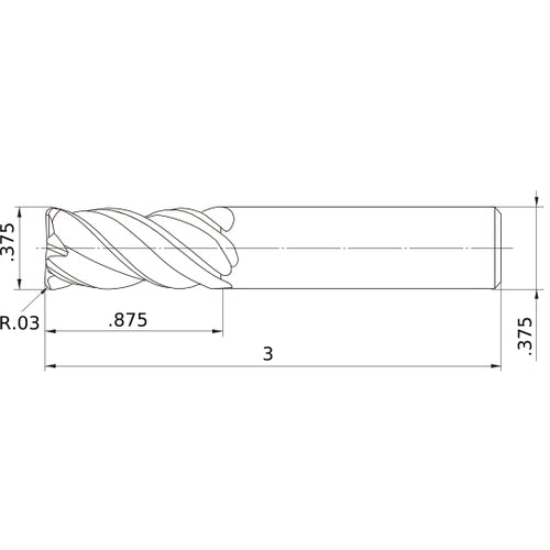 VQMHVRBD3/8R030 CARBIDE ENDMILL