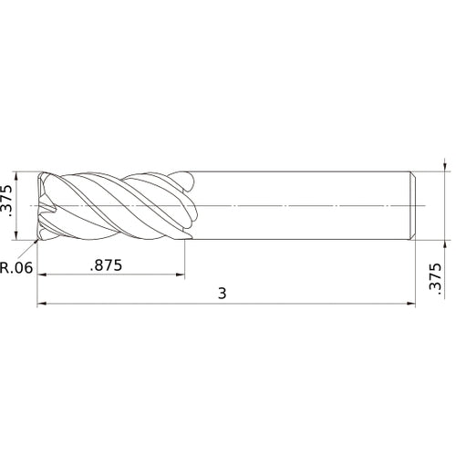 VQMHVRBD3/8R060 CARBIDE ENDMILL