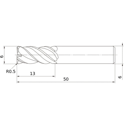 VQMHVRBFD0600R050 CARBIDE ENDMILL