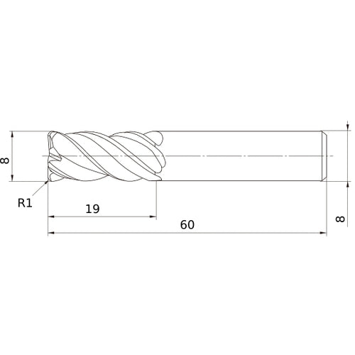 VQMHVRBFD0800R100 CARBIDE ENDMILL