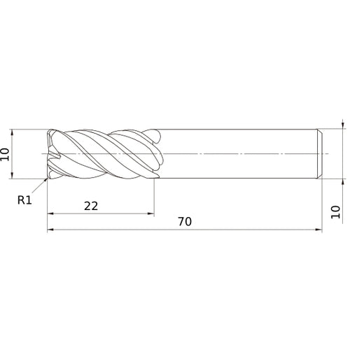 VQMHVRBFD1000R100 CARBIDE ENDMILL
