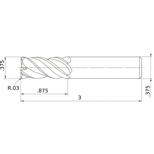 VQMHVRBFD3/8R030 CARBIDE ENDMILL