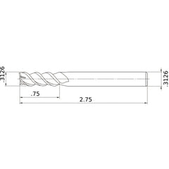 VQMHZVOHD5/16 CARBIDE ENDMILL