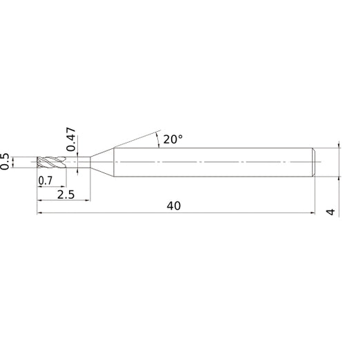 VQXLD0050N025 CARBIDE ENDMILL