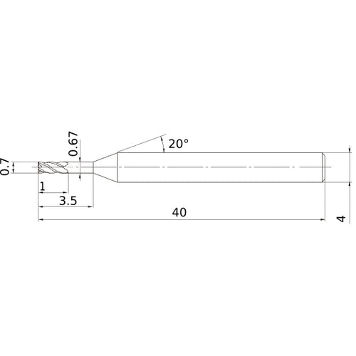 VQXLD0070N035 CARBIDE ENDMILL